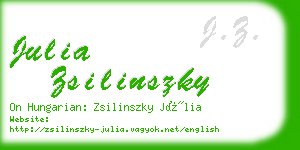 julia zsilinszky business card